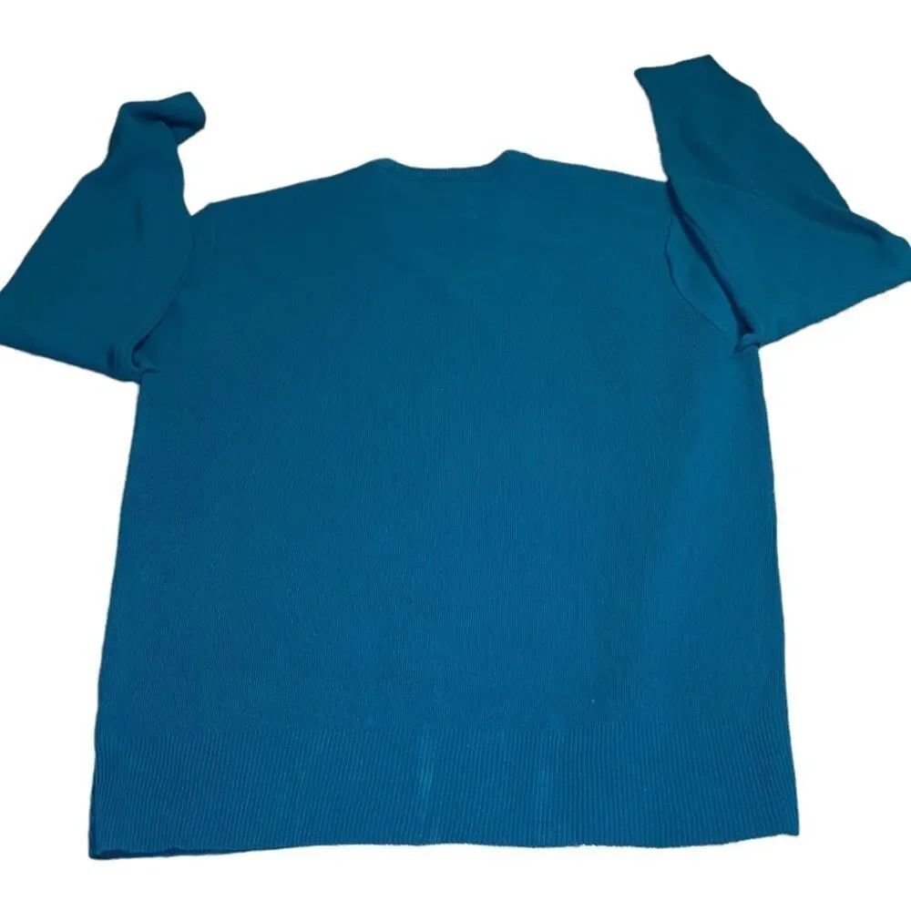 Teal V-neck Sweater - Vintage Bernette - Picture 3 of 6
